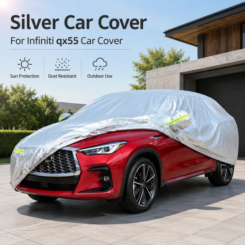 Фото Чехол для автомобиля Infiniti QX55, полный защитный чехол для экстерьера, защита от солнца, пыли, всепогодная защита для парковки на улице, защита от царапин №1