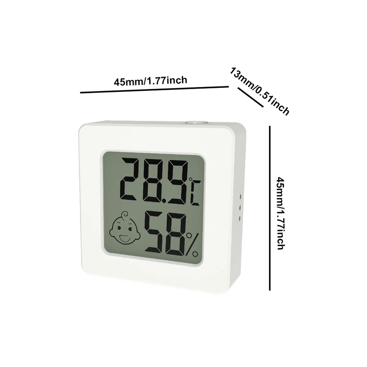 

Цифровая метеостанция, Мини термометр-гигрометр с ЖК дисплеем и кнопкой, измеритель температуры и влажности, белый цвет
