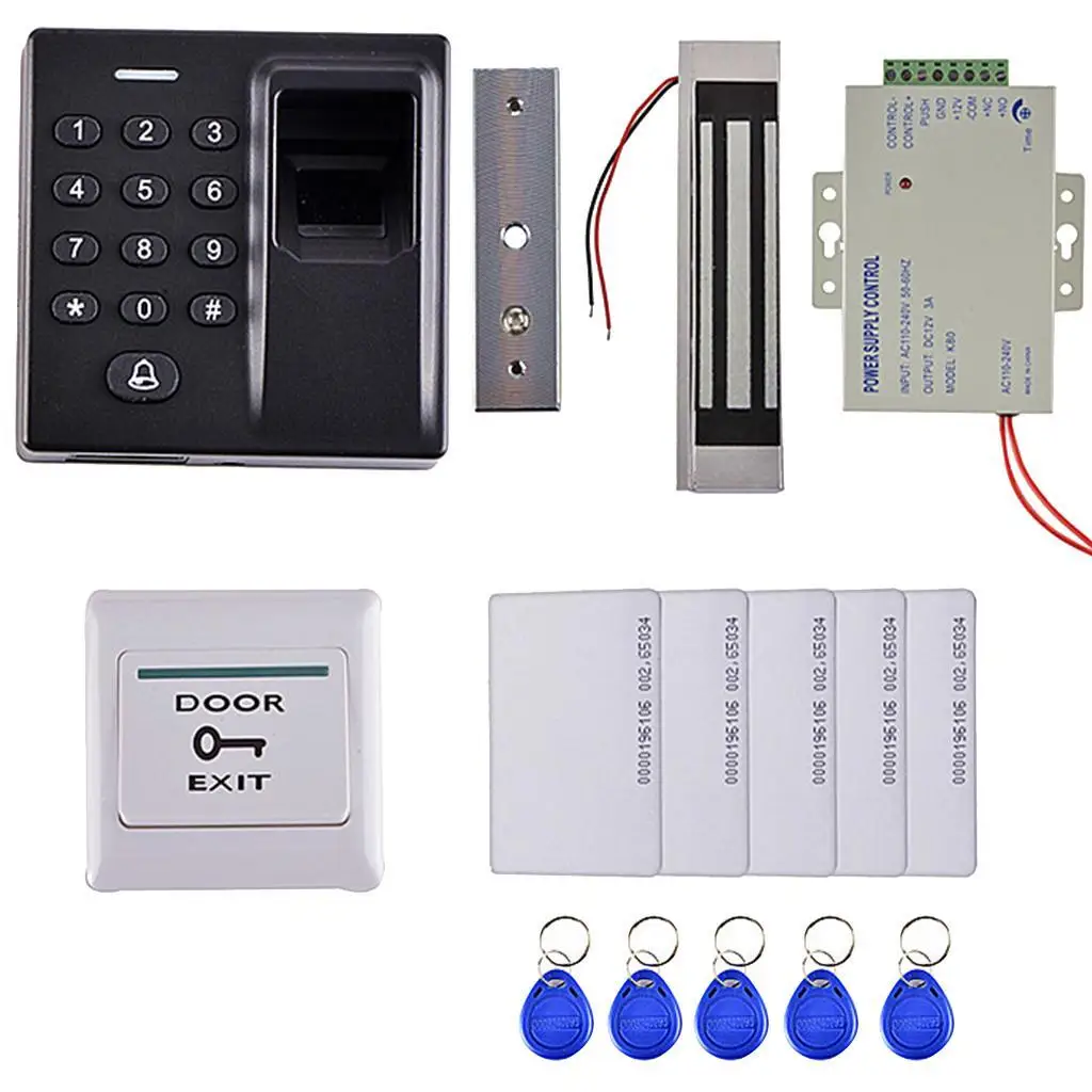 

Fingerprint RFID card Access Control System Kit Electric Magnetic Lock Kit