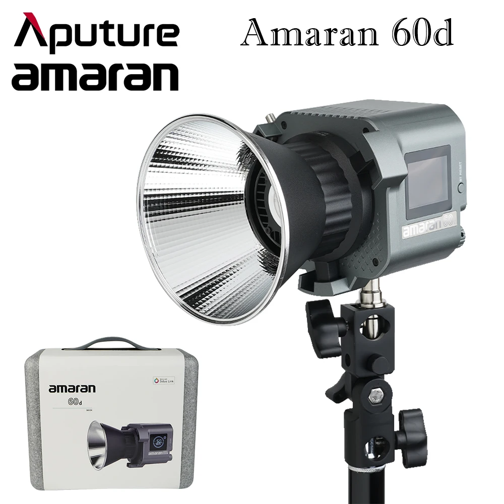 

Aputure LED Video Light Amaran COB 60d Lightweight Body 65W 5600K CRI≥96 45000 lux@1m Bluetooth App Control 8 Lighting Effects