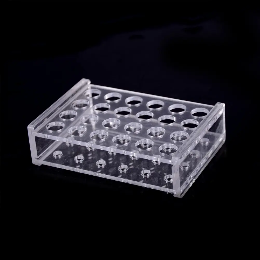 

Plastic 24 Holes 1.5ml Clear Centrifugal Test Tube Test Tubing Rack Holder 11mm Dia School Supply Lab Equipment