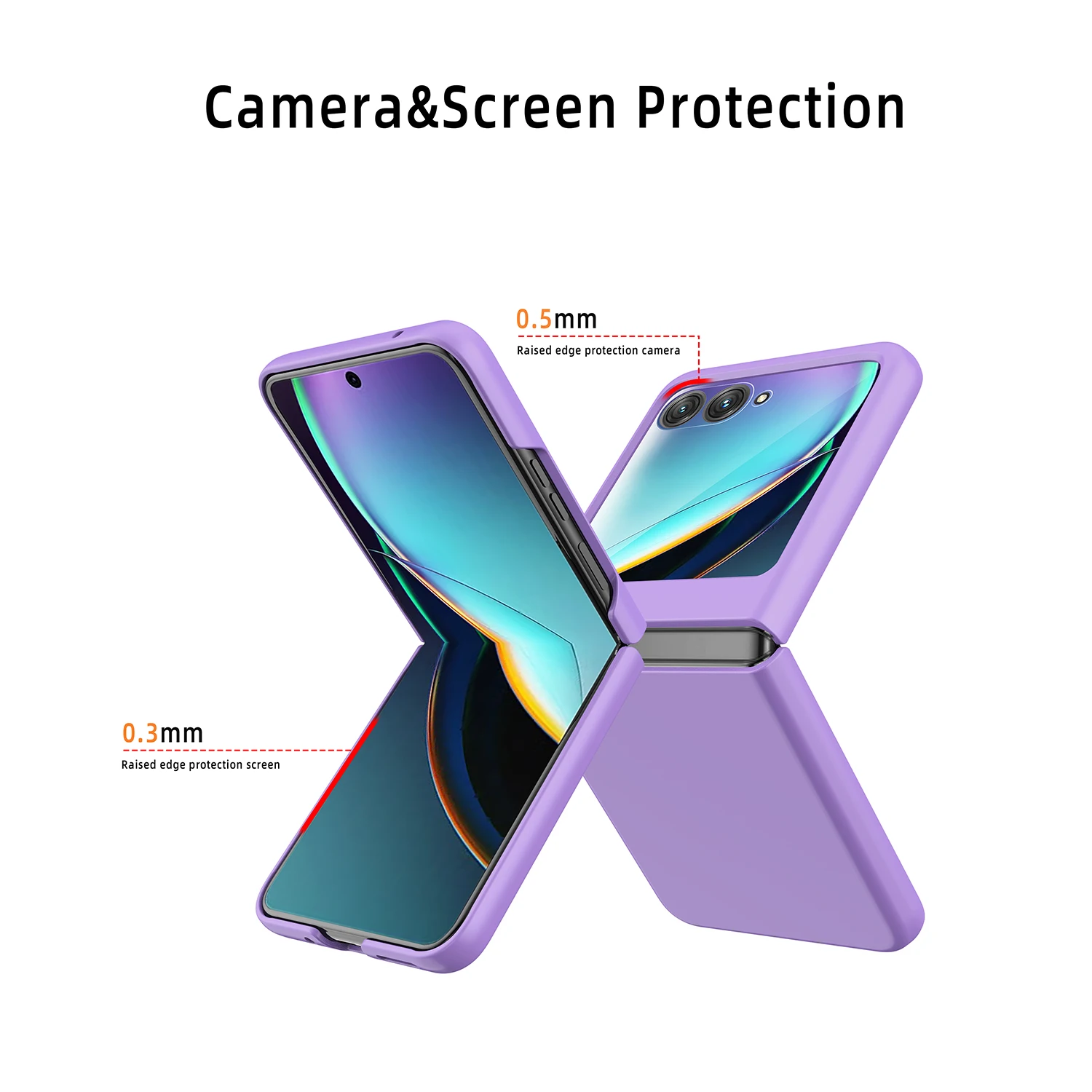 For Motorola Razr 40 Ultra Case Colorful Ultra Thin Skin Friendly Matte With Mirror Film Folding Shockproof Protection Hard Case