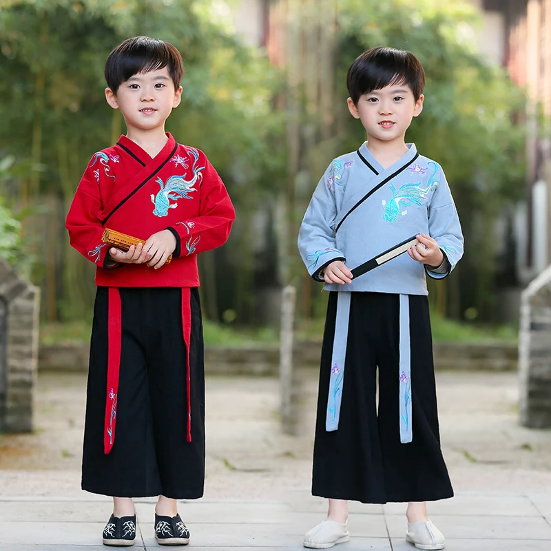 

Boys' Hanfu Spring and Autumn Chinese Style Ancient Clothing Young Master's Clothing Long sleeved Baby Super Immortal Ancient