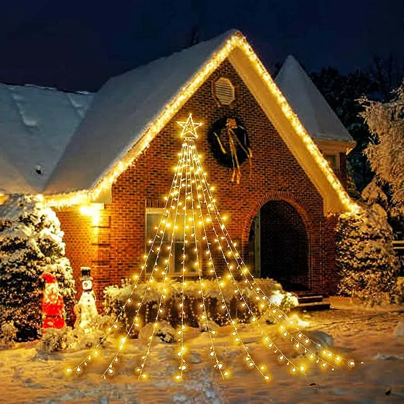 

Outdoor Christmas Tree Lights Waterproof Star String Lights Garland Christmas Decoration For Navidad Garden Party Wedding