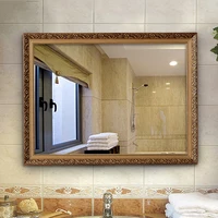 Wall Mounted Bathroom Mirror Vintage Glass Gold Unbreakable Bathroom Mirror Warm White Frame Espejos Con Luces Home Improvement