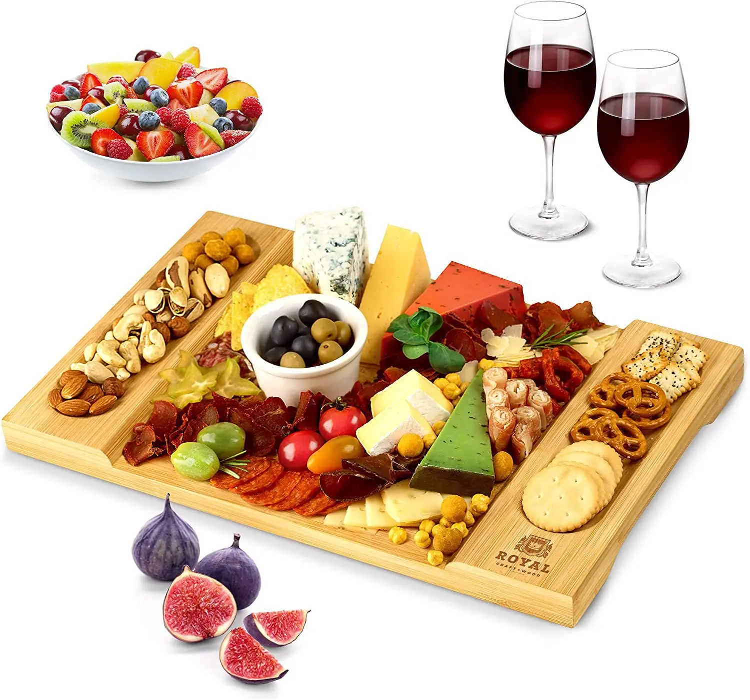 

Natural bamboo cheese board and chopping board kitchen supplies