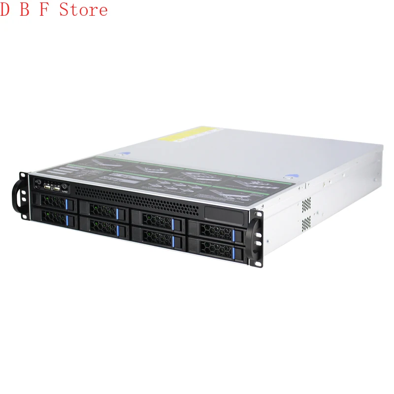 Toploong 2U 8bays Rackmount Server Chassis Cloud Computing Server Case With 6Gb/s MINI SAS Backplane For Security Monitoring