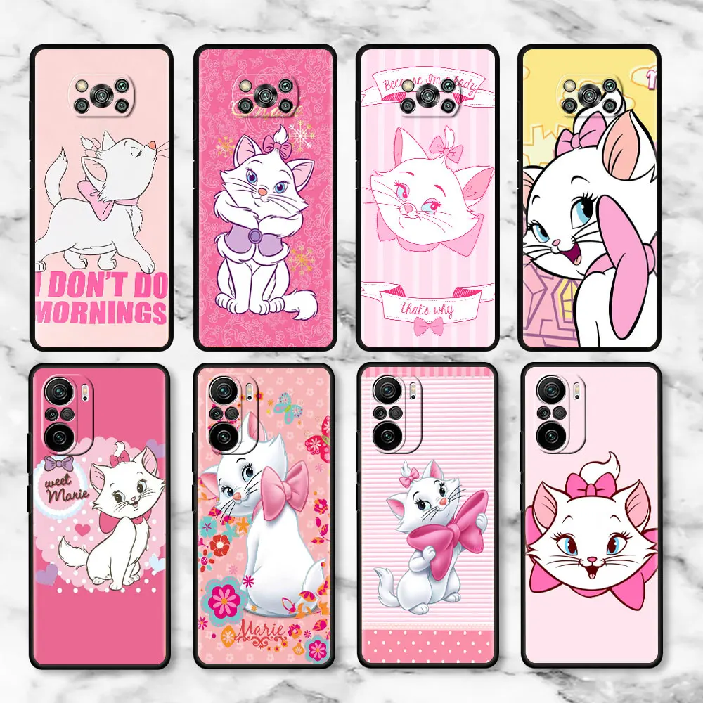 

Cartoon Marie Cat TPU Case For Xiaomi Mi Poco X3 Pro X4 NFC F3 M3 F4 GT M4 F1 11 Lite 5G NE 11T 10T 9T Silicone Phone Cover Capa