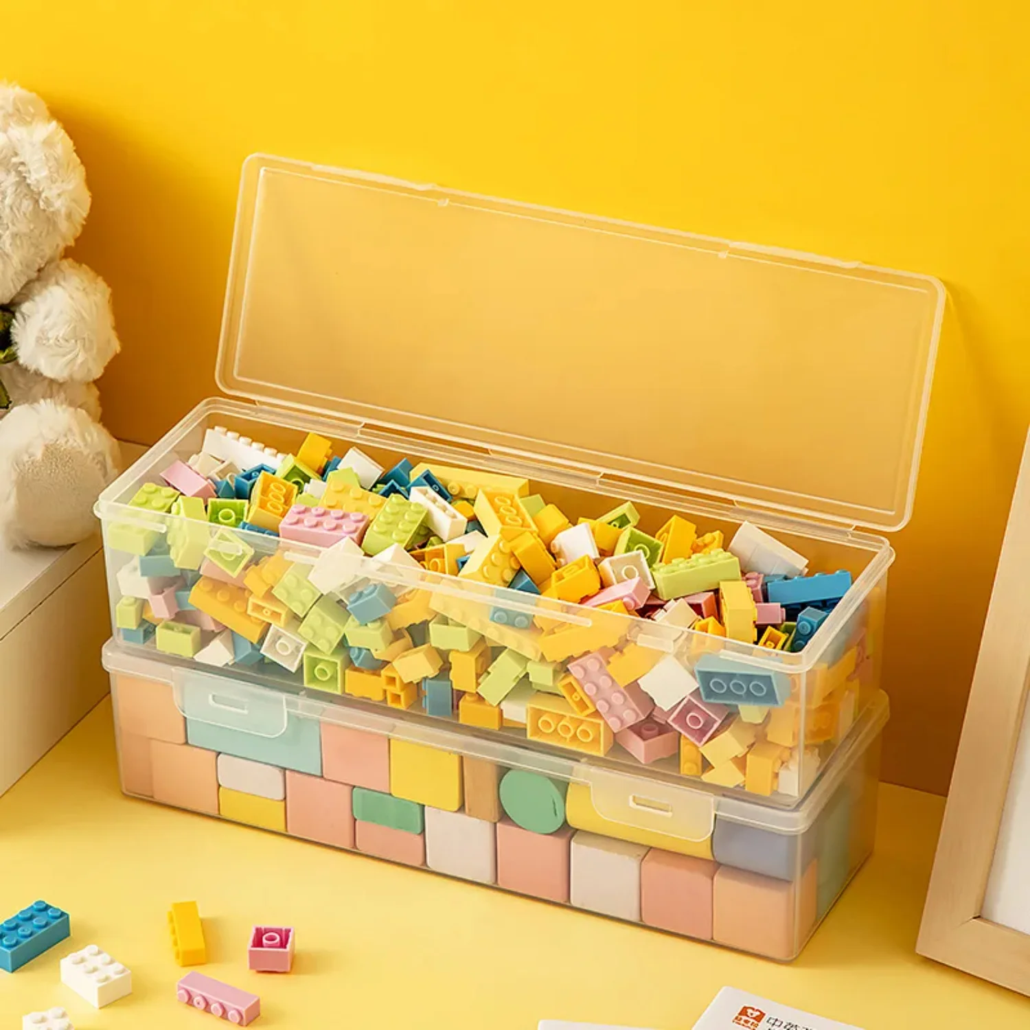 4 шт. прозрачная коробка для канцелярских принадлежностей прямоугольная