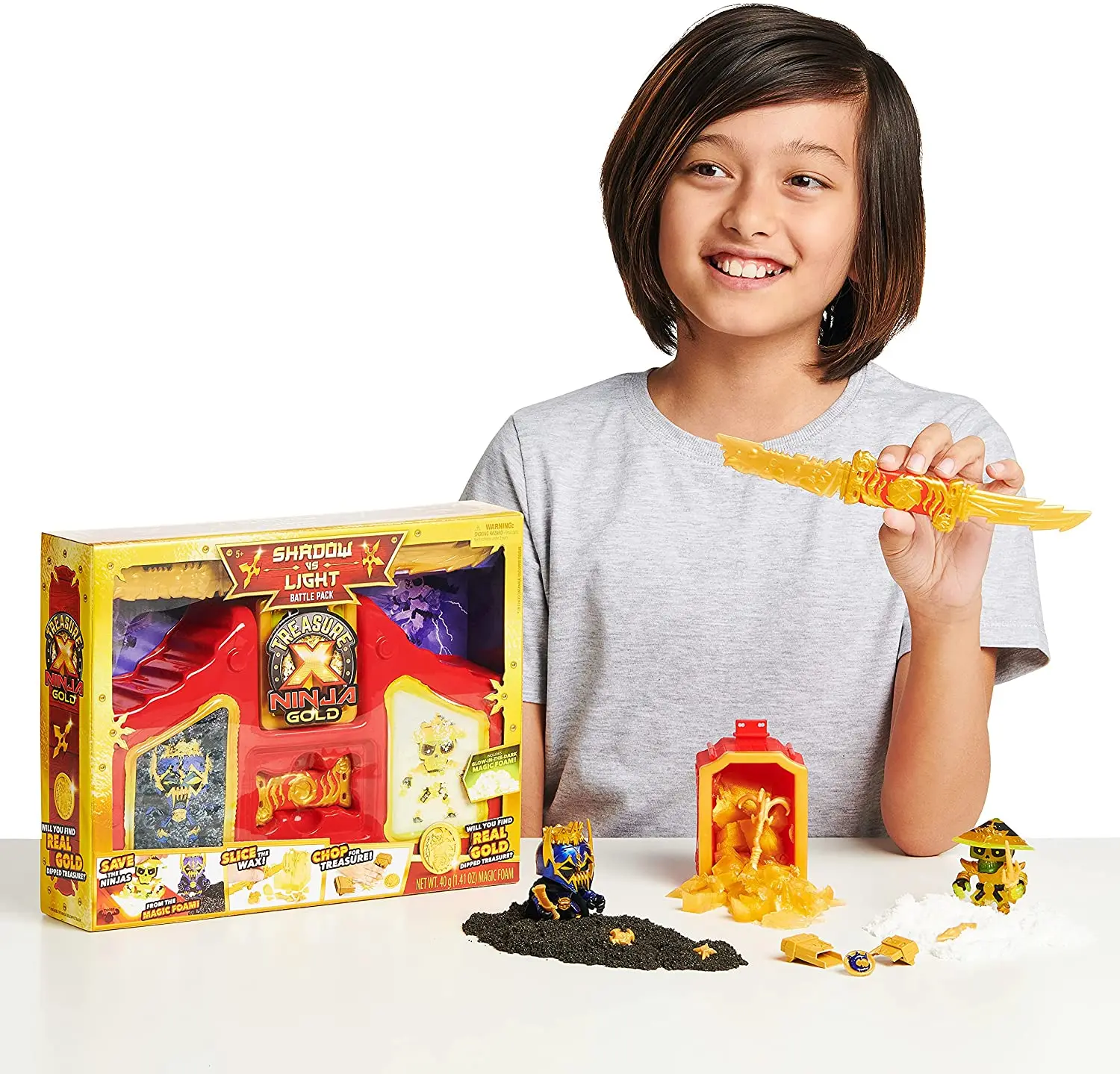 Модель игры сокровищ X 41618 ниндзя Золотая тень светильник лый Боевой набор