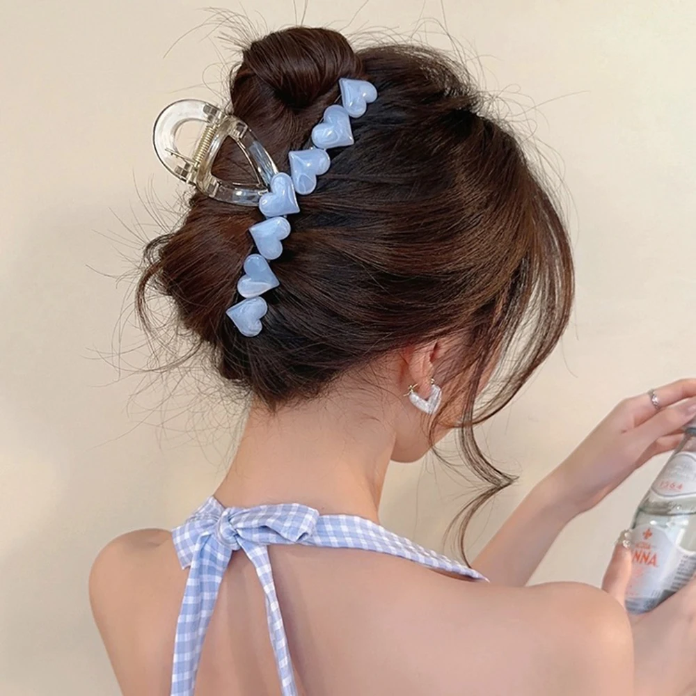 

Haimeikang Стразы Когти для волос в форме сердца яркие цвета Модная шпилька для волос женский хвостик заколки для волос аксессуары для волос