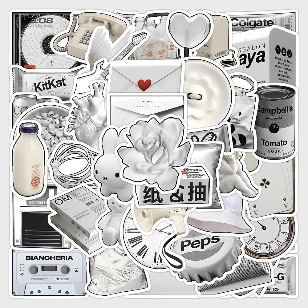 Стильные красивые нишевые белые Мультяшные наклейки в стиле Ins сделай сам для