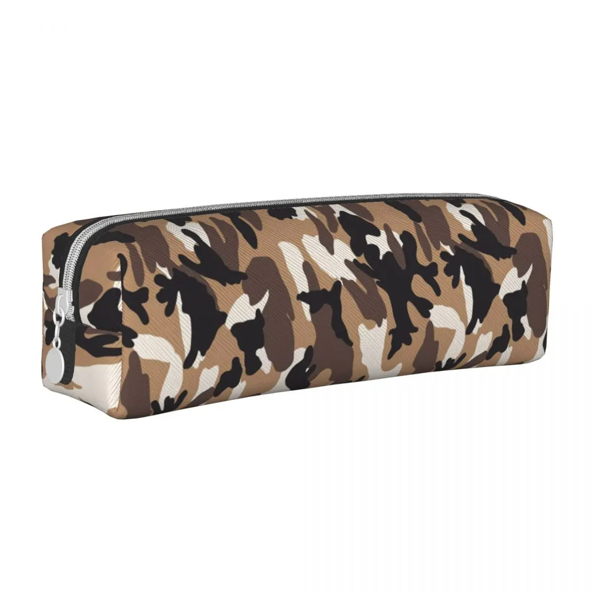

Камуфляжный квадратный карандаш с рисунком, черный и коричневый Камуфляжный милый кожаный пенал для университета, детский пенал на молнии