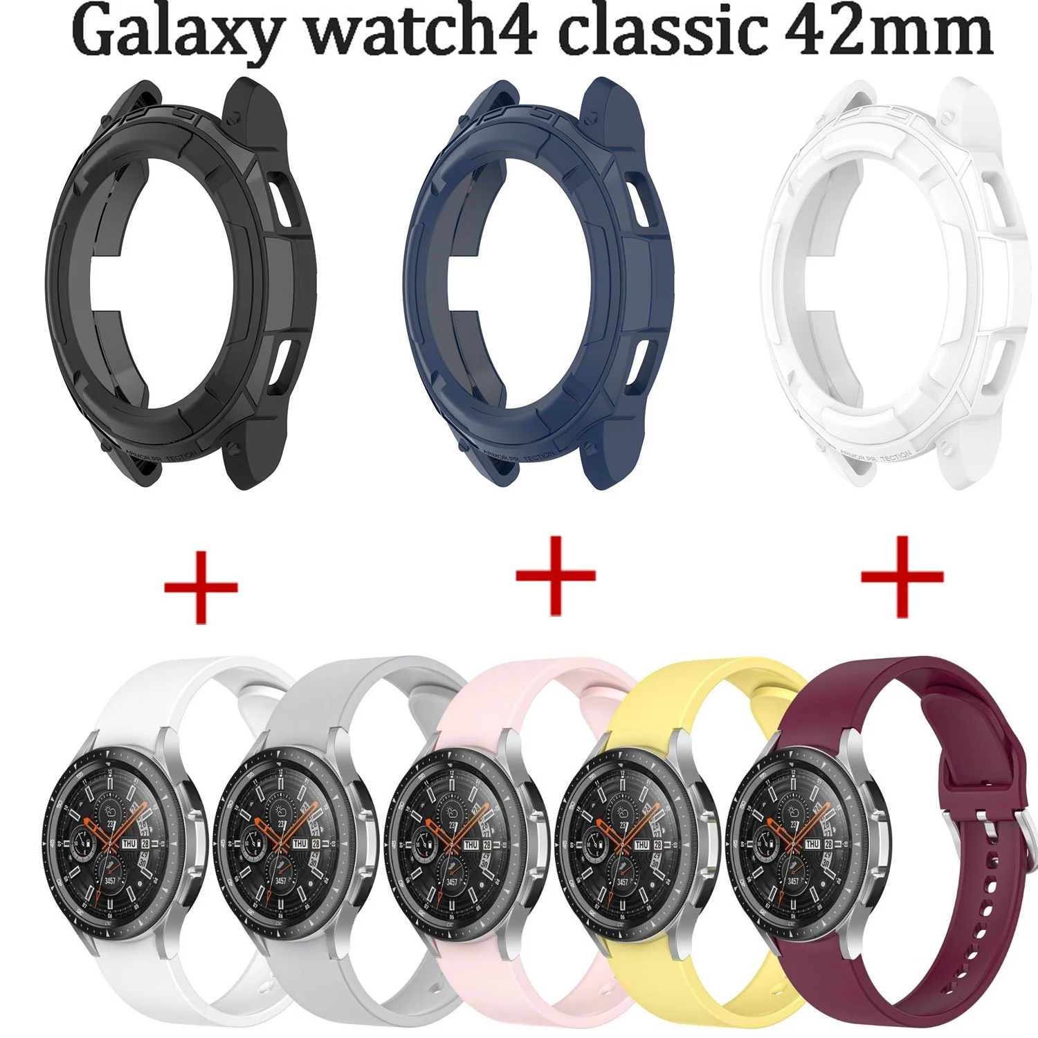 

Strap With Case For Samsung Galaxy Watch4/watch 4 Classic 42mm Band Wrist Protective Cover TPU Frame Anti-fall Silicone Bracelet
