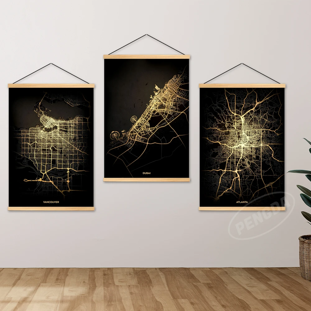 Мельбурн украшение для дома городская карта настенное искусство Lisbo картина