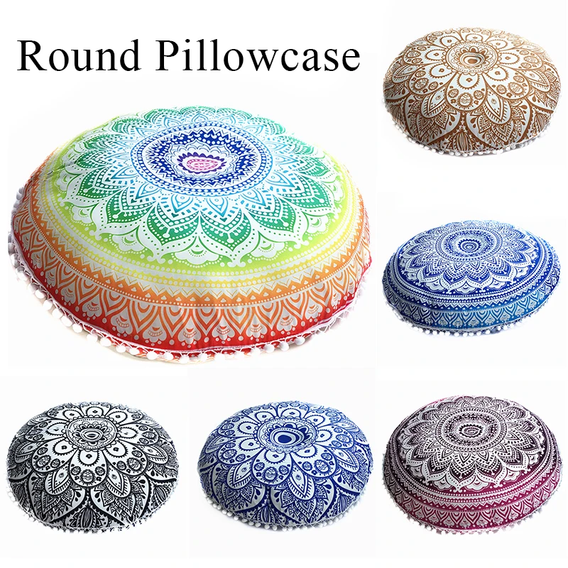 

43 см, в этническом стиле, круглая наволочка с рисунком мандалы, искусственная наволочка в стиле бохо, наволочки для подушек, украшение для дома