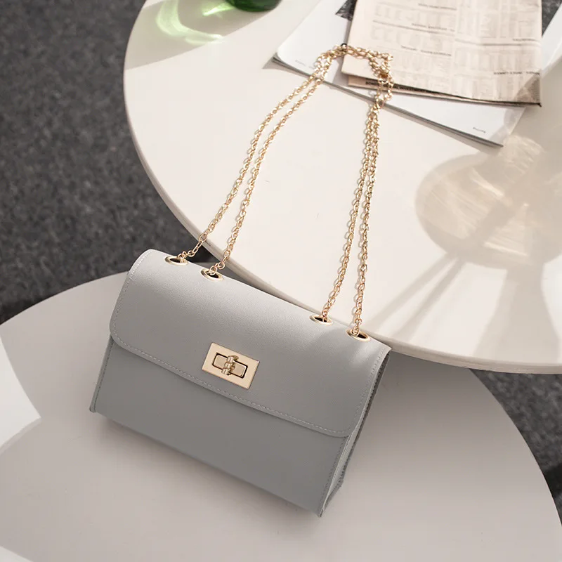 

Fashion Exquisite Ladies Bags 2022 New Trendy Shoulder Bag Wild Chain Messenger Bag PU Solid Color Small Square Bag