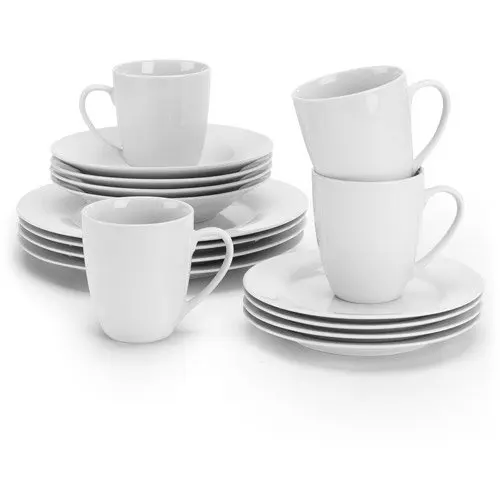 

Чайная Клубничная улица, простой белый круглый набор посуды из 32 предметов, кухонная утварь