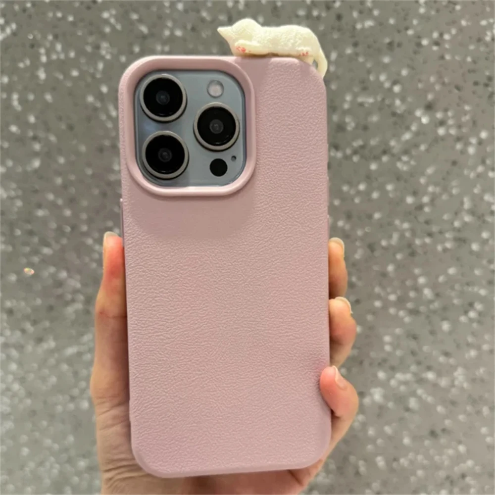 Фото Милый чехол с 3D котом личи для iPhone 16, 15, 13, 12, 11 Pro Max 14 Plus 13 mini X XR XS 7 8 SE2 Girl Ins, корейский мягкий чехол №5