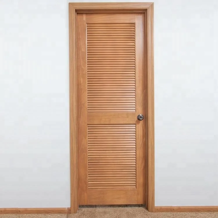 Prettywood Custom Transitional House Designs Интерьерная дверь из твердой древесины с жалюзи