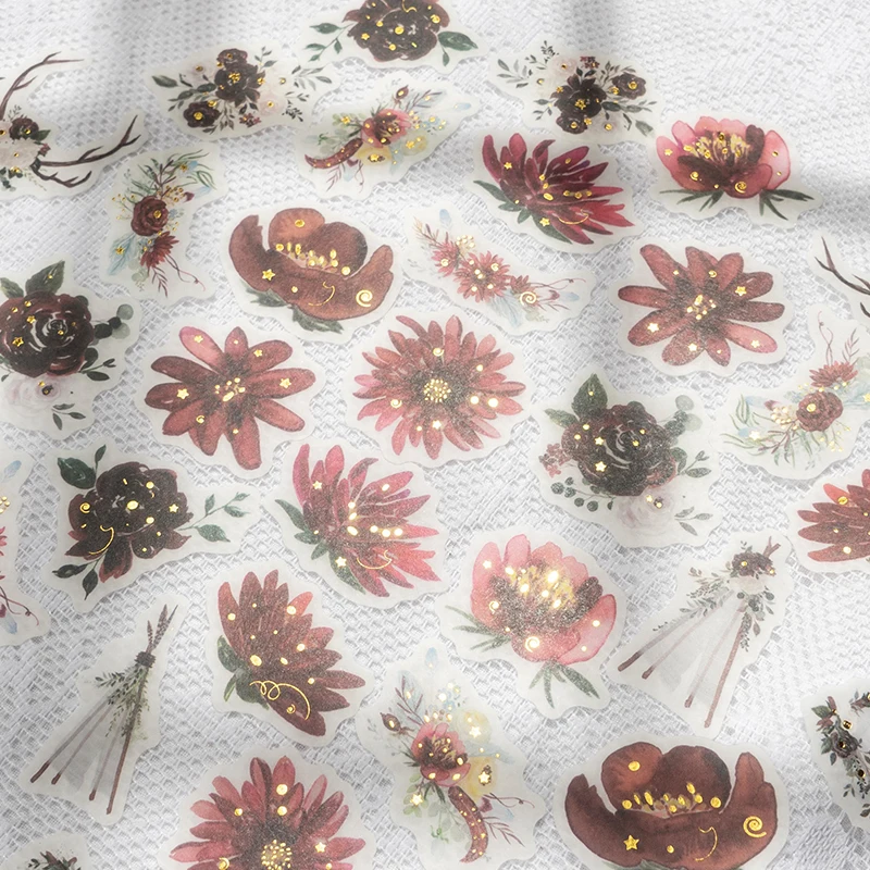 

40 PCS Plant Flowers Stickers aesthetic Diy Decorative Stick Labels Scrapbooking Stationery Sticker handmade Supplies