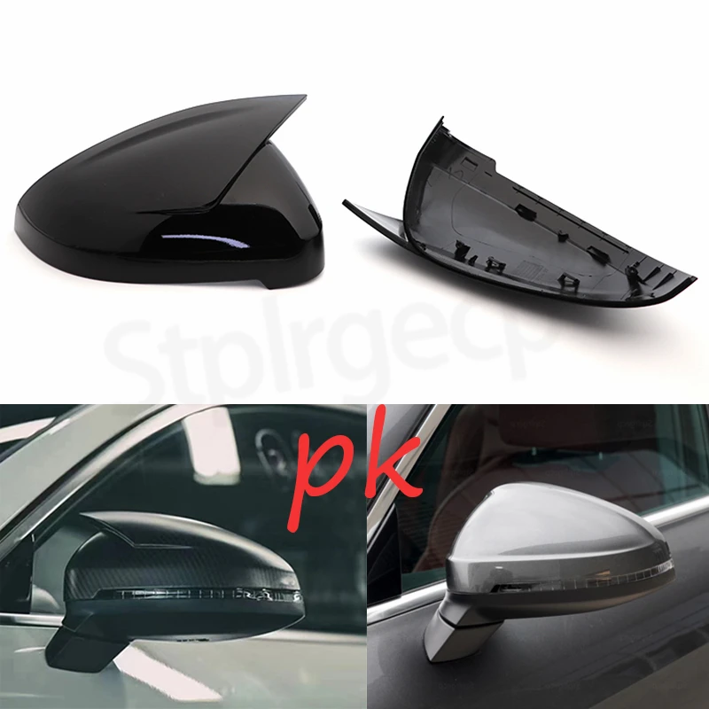 

For Audi A4 A5 B9 Side Mirror Caps (Black Look) 2017 2018 2019 2020 2021 2022 S4 S5 RS5 allroad Quattro replace Covers ABT style
