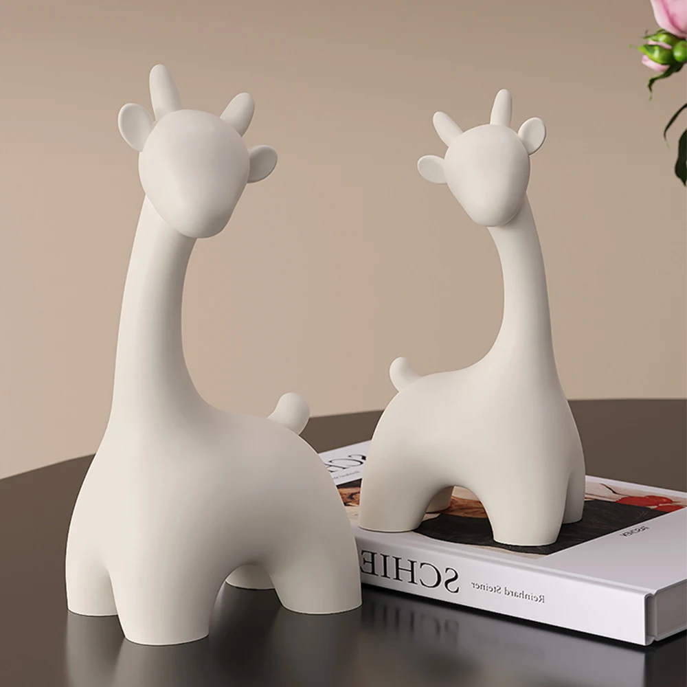 

Nordic Creative Deer Statue Living Room Office Sculpture Home Ornaments Accessories Figurines Wedding Gift Desktop Decoration