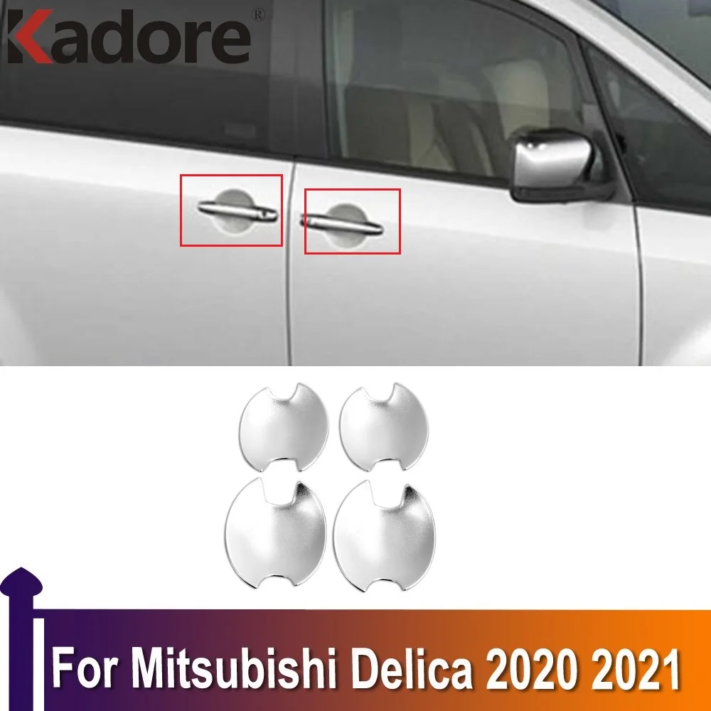 

Стайлинг автомобиля для Mitsubishi Delica 2020 2021, Хромированная ручка, крышка чаши, защитная отделка, внешние аксессуары, наклейка