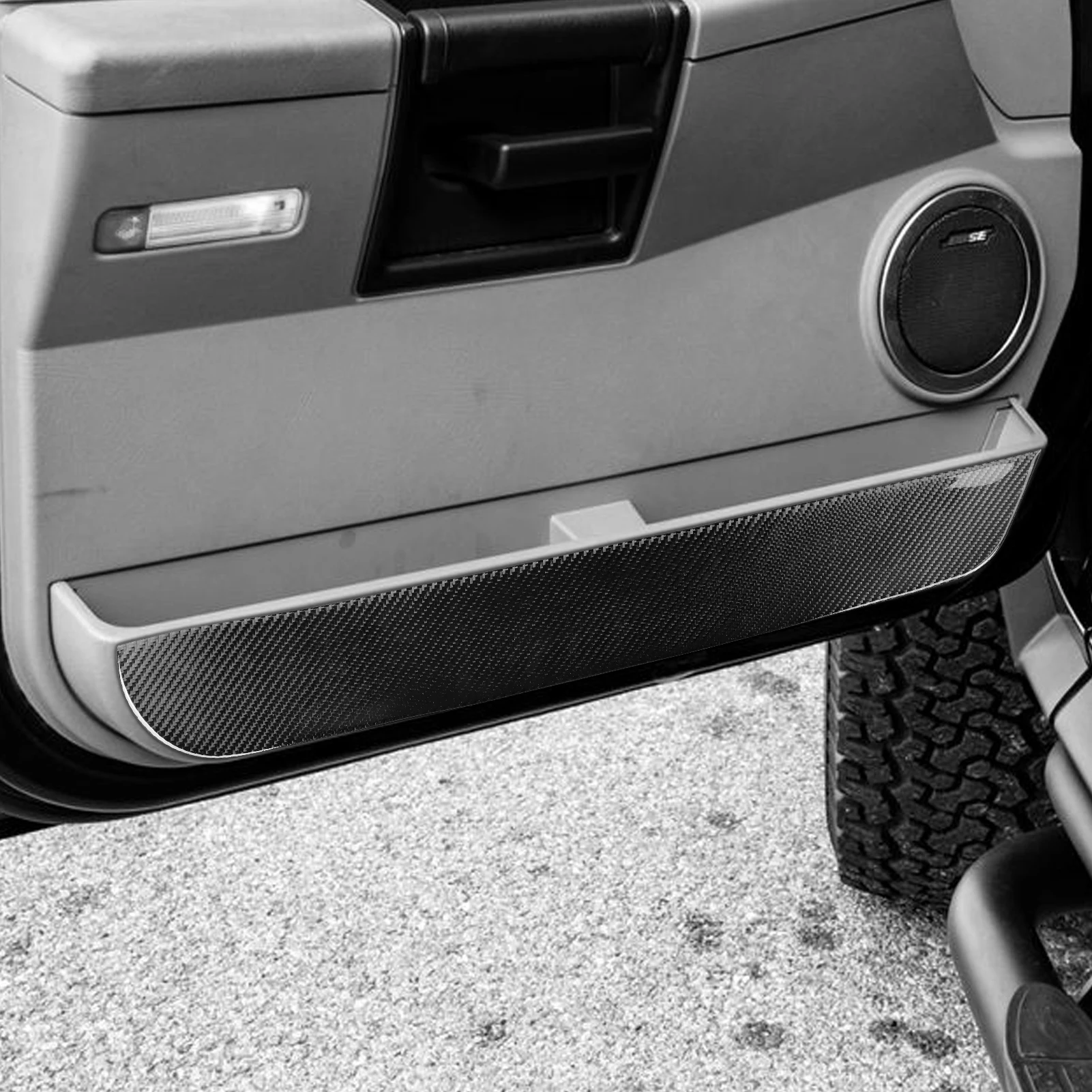 Фото Декоративные наклейки из настоящего карбона для Hummer H2 2003-2007, 2012-2018, защита дверных панелей от царапин, аксессуары для интерьера автомобиля. №1