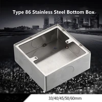 type 86 stainless steel socket panel button box surface mount universal wall switch junction box 20mm hole