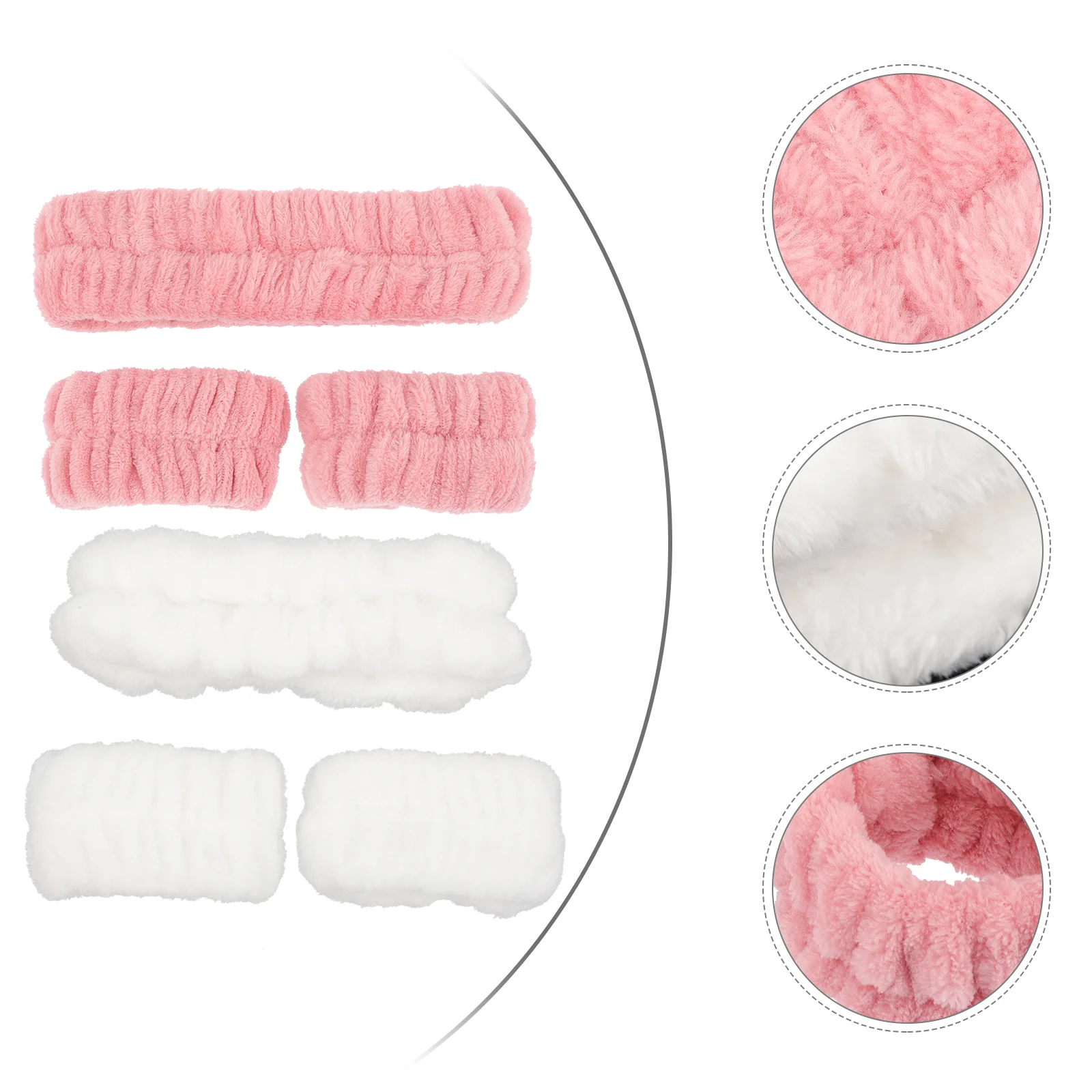 

2 Sets Wash Wristbands Spa Wrist Washband Beauty Headband Wash Face Cuffs Wrap Shower Wristbands