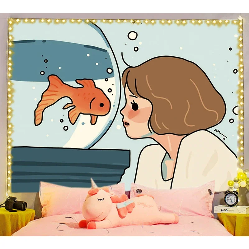 Ashou Kawaii декор для комнат гобелен настенный Декор домашнее украшение эстетическое