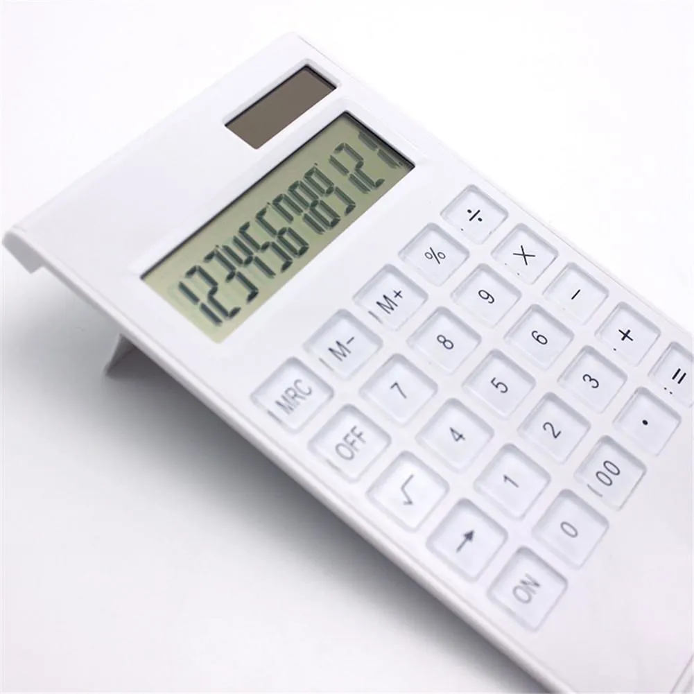 

Desktop calculator with 12-Digit LCD Display Solar Battery Dual Power Crystal calculator with large buttons for Home Office Best