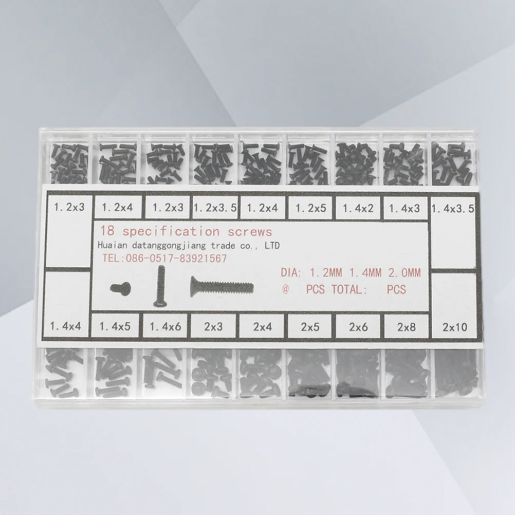 

500pcs Glasses Accessory Clock Frameless Solar Frame Watch Rear Cover Repair Box Nose Screw Nut Suit (Black)