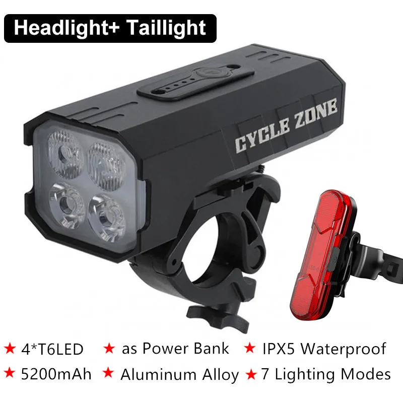 Фсветильник светодиодный велосипедный передний с зарядкой от USB 2000 лм 5200 мАч |