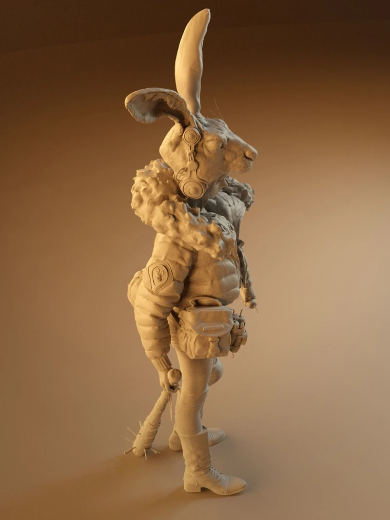 Фото Набор фигурок из смолы Rabbito, неокрашенный гаражный набор из смолы, модель GK №4