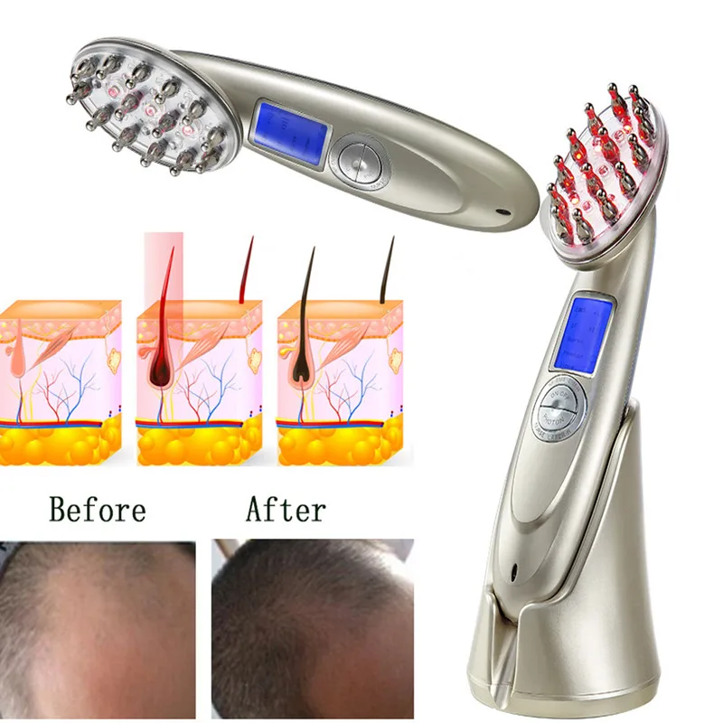Electric Hair Growth RF Laser Comb Infrared Therapy Massage Device Stop Loss Treatment Promote Vibration Brush |