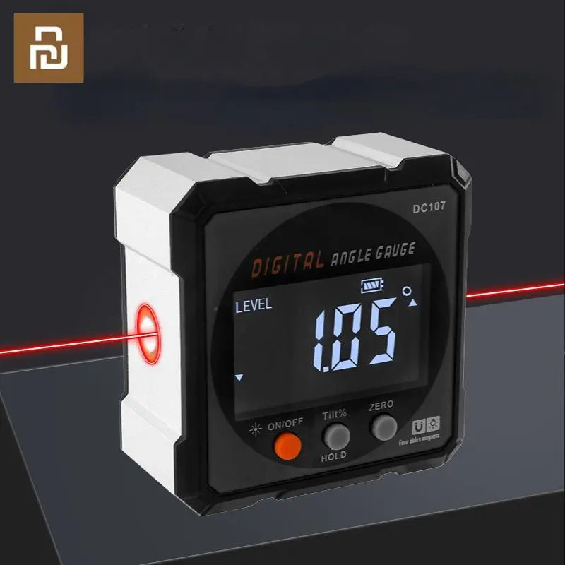 

Цифровой Инклинометр Xiaomi IP54, электронный уровень, 4 х90 °, угловой транспортир, водонепроницаемый двухсторонний лазерный инклинометр