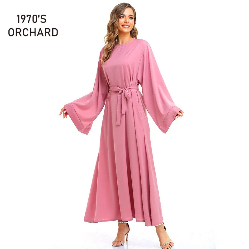 

Мусульманское платье Абая для женщин Дубай Abaya, большое женское платье для поклонения, платье на шнуровке, средней длины, турецкие платья