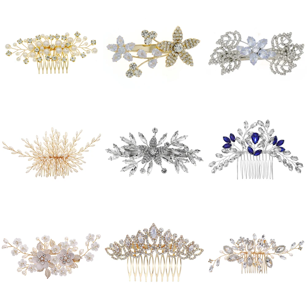 Женская заколка для волос с жемчужинами и кристаллами