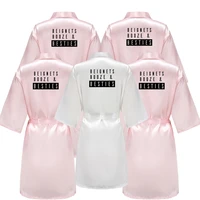 besties letter print women wedding satin dressing gown personalized custom name bathobe bridal party robes bridesmaid robes gift