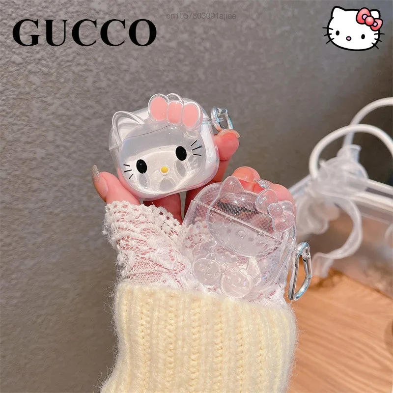 Прозрачный чехол для беспроводных наушников Sanrio Hello Kitty New Airpods 3 2 поколения Pro