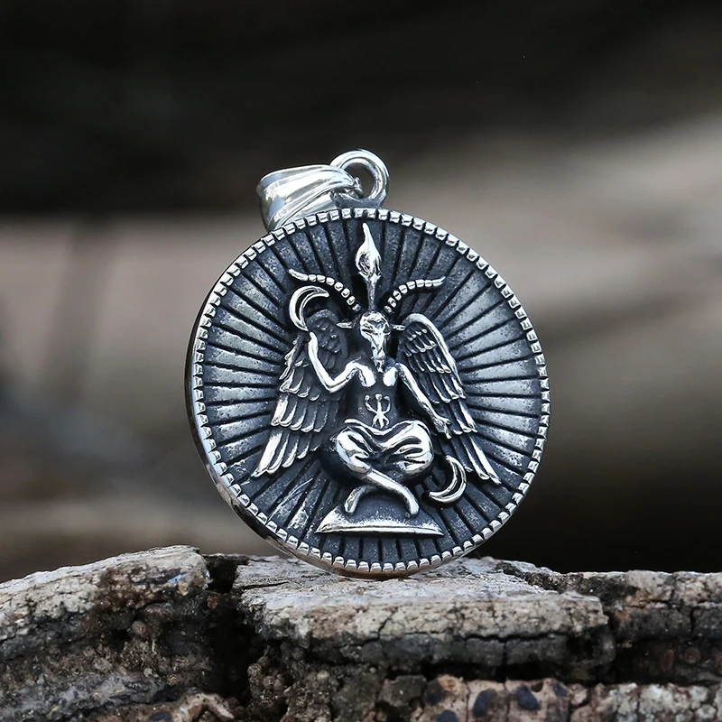 Мужское ожерелье с подвеской из нержавеющей стали плетение козы сатаны