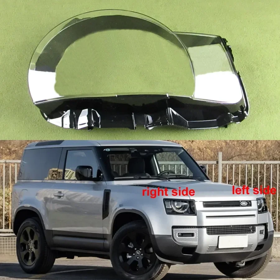 Фото Для Land Rover Defender 2020 2021 2022, крышка фары, прозрачная линза, корпус фары из плексигласа, замена оригинального абажура №1