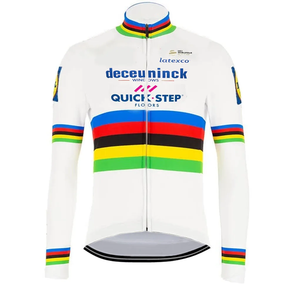 

2022 Winter World Champion Cycling Jersey Julian Alaphilippe QUICK STEP Cycling Clothing Long Sleeve Road Bike Shirt MTB Maillot
