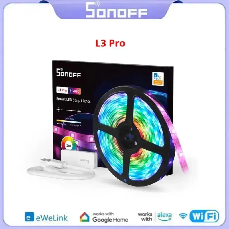 SONOFF L3 Pro 5M Wi-Fi Smart LED Strip Light Гибкая RGB Декоративная светодиодная лампа Управление