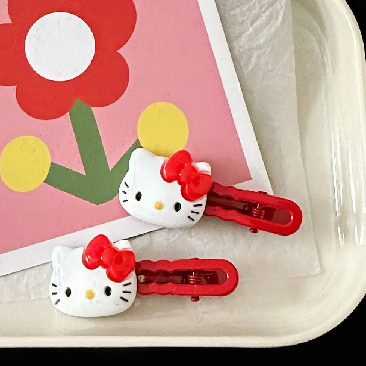 Классический милый галстук-бабочка Sanrio с котом зажим для рта красной уткой и