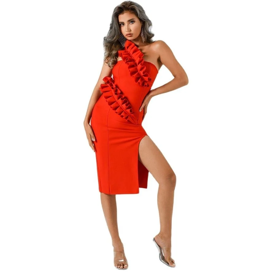 

Женское коктейльное платье на одно плечо, облегающее вечернее платье, 2023