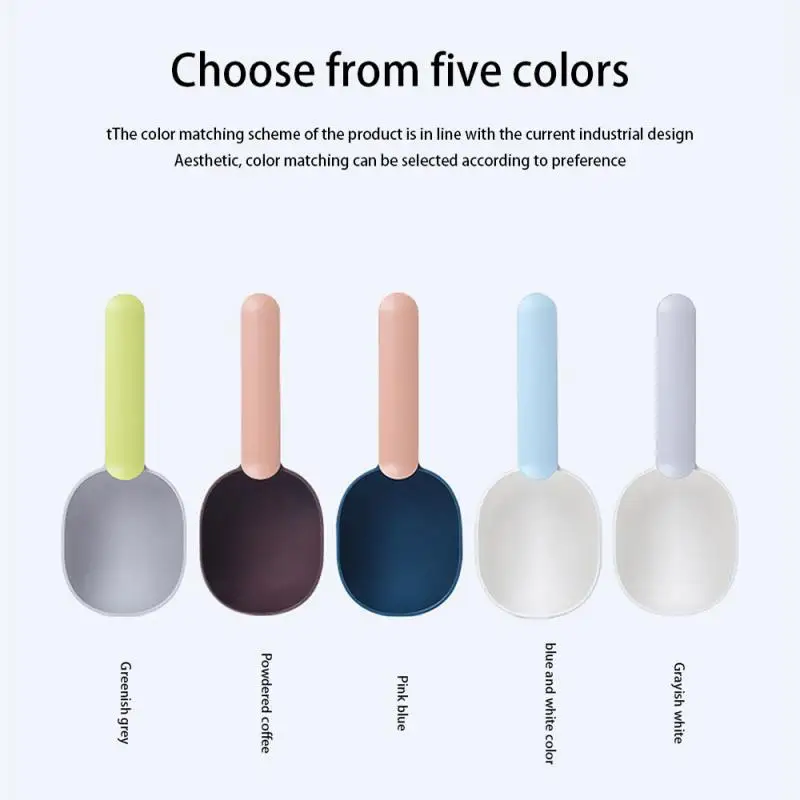 

Multifunctional Dog Food Cat Food Shovel Spoon Feeding Spoon Sealed Bag Clip Creative Measuring Cup Curved Design Easy To Clean