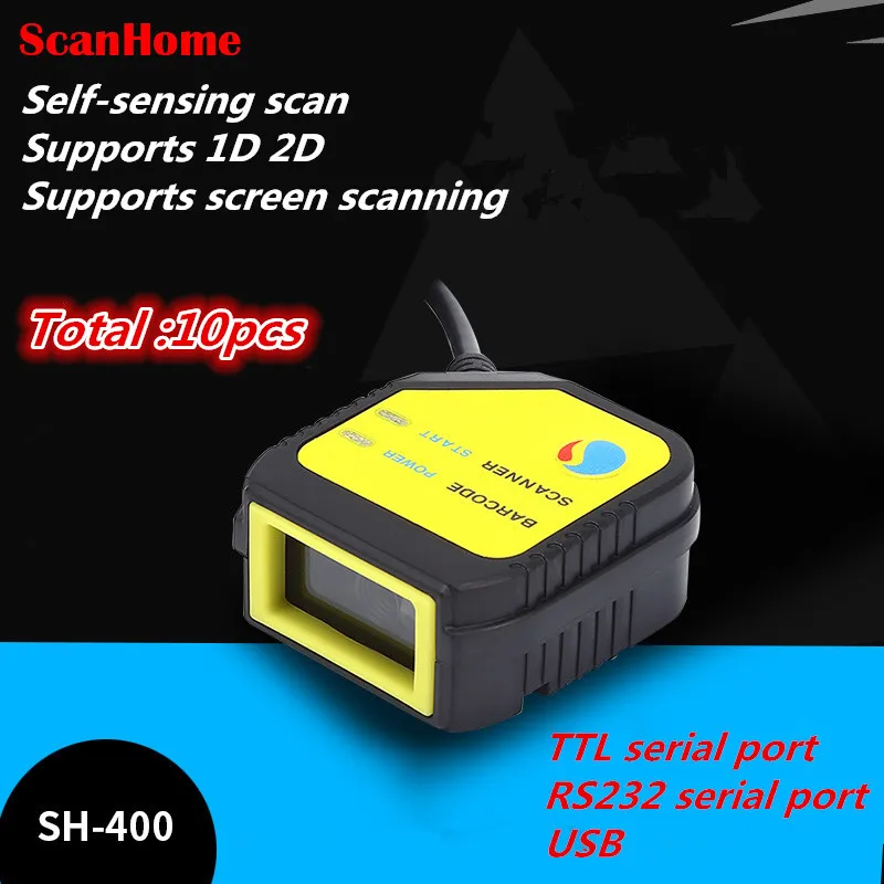 

Total 10pcs Mini New wired Scan Module QR Scan Head Module Fixed Scan Engine USB/Serial TTLsupport scanning screen1D 2D code